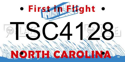 TSC4128 North Carolina License Plate