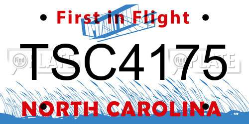 TSC4175 North Carolina License Plate