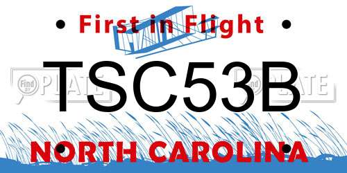 TSC53B North Carolina License Plate