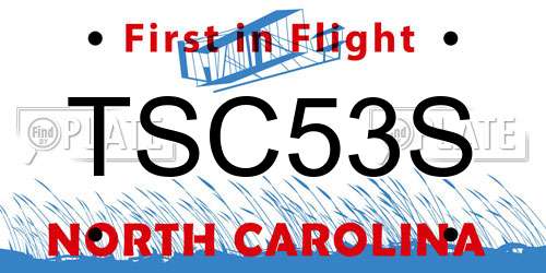 TSC53S North Carolina License Plate
