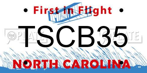 TSCB35 North Carolina License Plate