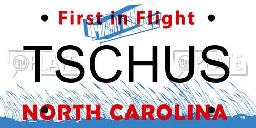 TSCHUS North Carolina License Plate