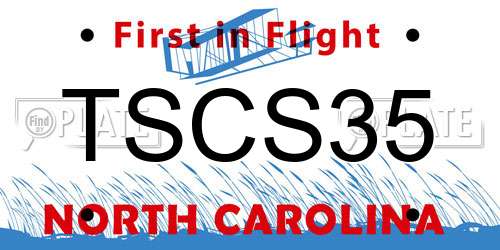 TSCS35 North Carolina License Plate