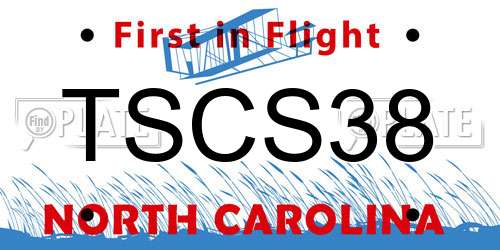 TSCS38 North Carolina License Plate
