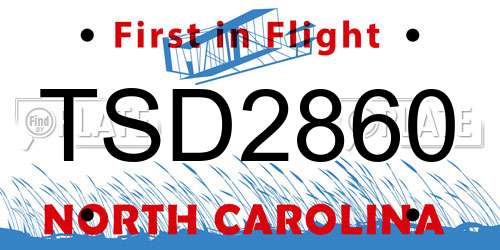 TSD2860 North Carolina License Plate