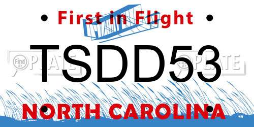 TSDD53 North Carolina License Plate