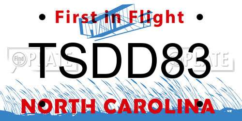 TSDD83 North Carolina License Plate