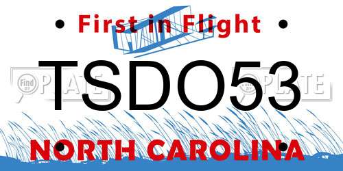 TSDO53 North Carolina License Plate