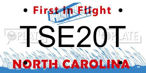TSE20T North Carolina License Plate