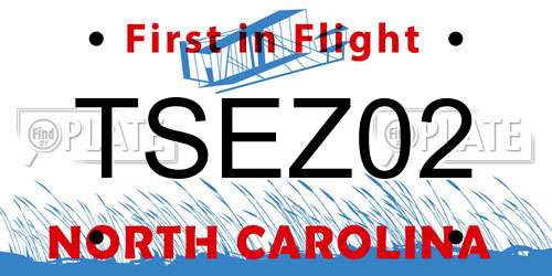 TSEZ02 North Carolina License Plate