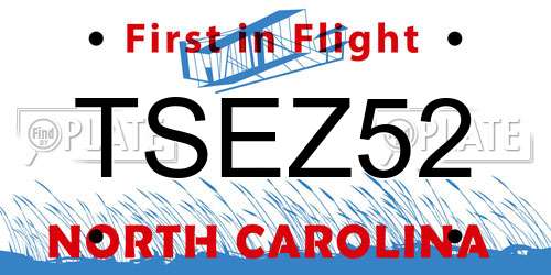 TSEZ52 North Carolina License Plate