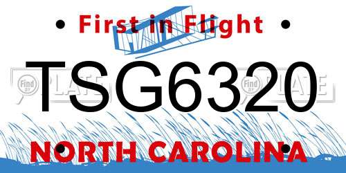 TSG6320 North Carolina License Plate