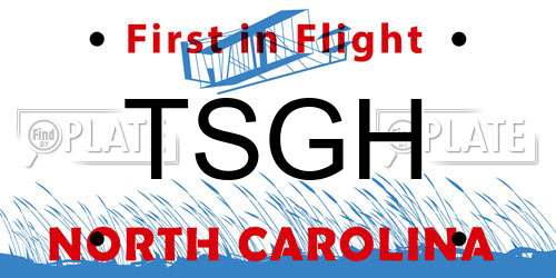 TSGH North Carolina License Plate
