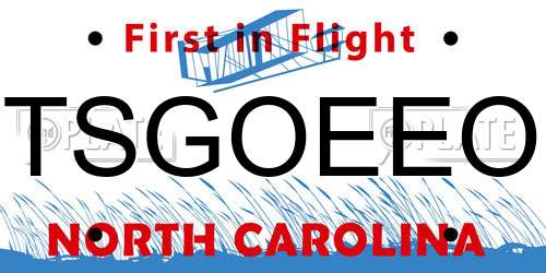 TSGOEEO North Carolina License Plate