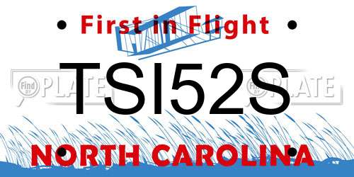 TSI52S North Carolina License Plate