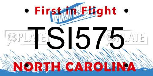 TSI575 North Carolina License Plate