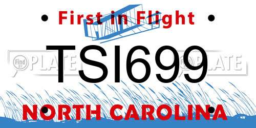 TSI699 North Carolina License Plate