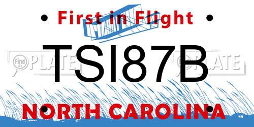 TSI87B North Carolina License Plate
