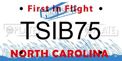 TSIB75 North Carolina License Plate