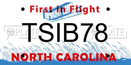 TSIB78 North Carolina License Plate