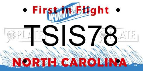 TSIS78 North Carolina License Plate
