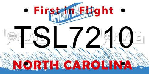 TSL7210 North Carolina License Plate