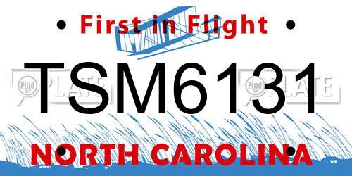 TSM6131 North Carolina License Plate