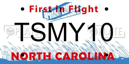 TSMY10 North Carolina License Plate