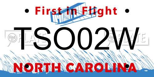 TSO02W North Carolina License Plate