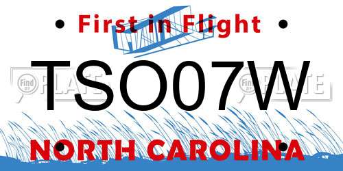 TSO07W North Carolina License Plate