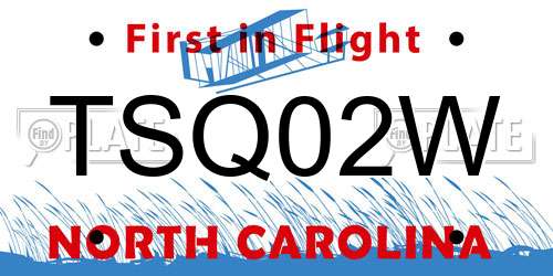 TSQ02W North Carolina License Plate