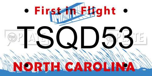 TSQD53 North Carolina License Plate