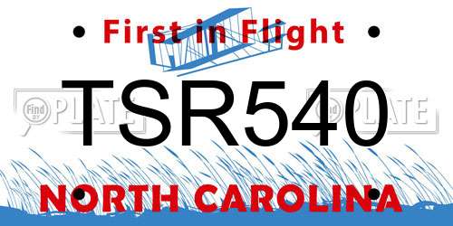 TSR540 North Carolina License Plate