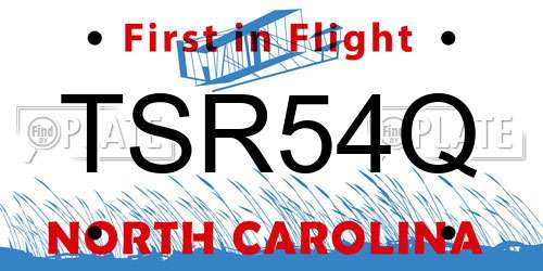 TSR54Q North Carolina License Plate