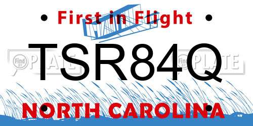 TSR84Q North Carolina License Plate