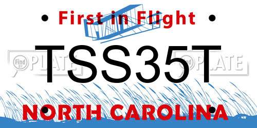 TSS35T North Carolina License Plate