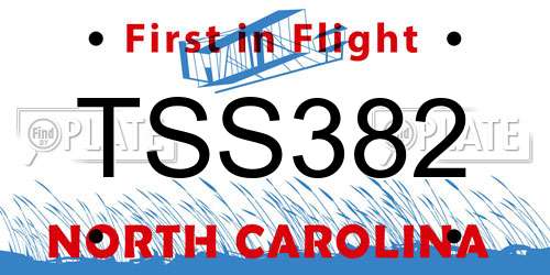 TSS382 North Carolina License Plate