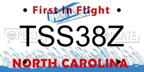 TSS38Z North Carolina License Plate