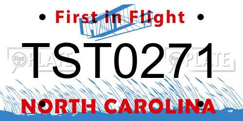 TST0271 North Carolina License Plate