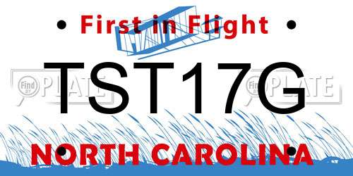 TST17G North Carolina License Plate