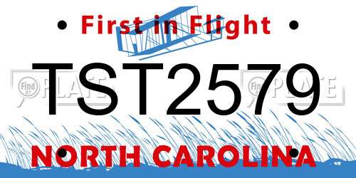 TST2579 North Carolina License Plate