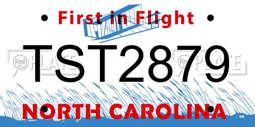 TST2879 North Carolina License Plate