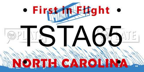 TSTA65 North Carolina License Plate