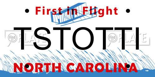TSTOTTI North Carolina License Plate