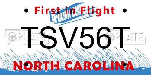 TSV56T North Carolina License Plate