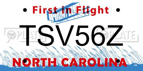 TSV56Z North Carolina License Plate