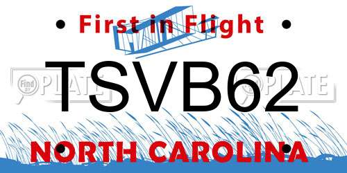TSVB62 North Carolina License Plate