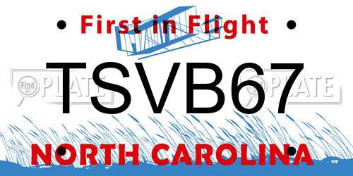 TSVB67 North Carolina License Plate