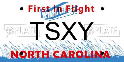TSXY North Carolina License Plate