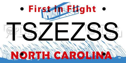 TSZEZSS North Carolina License Plate
